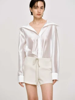 Source Unknown Hauts-Chemise Transparente A Col Marin, Blanche