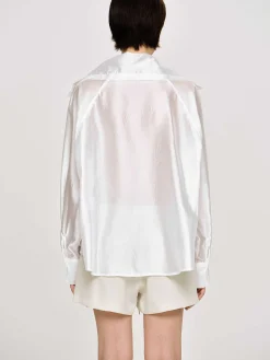 Source Unknown Vêtements-Chemise Transparente A Col Marin, Blanche
