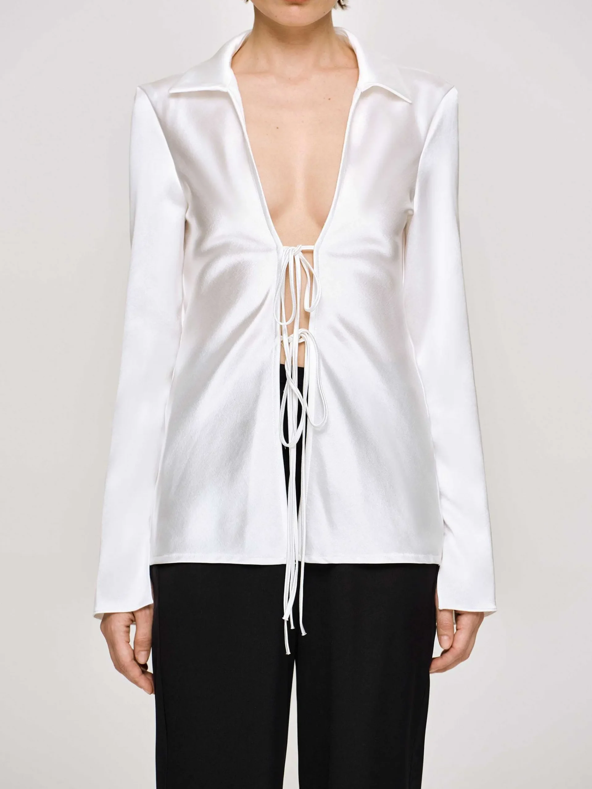 Source Unknown Hauts-Chemisier En Satin Reyna, Perle