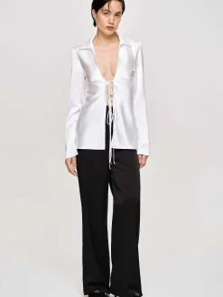 Source Unknown Hauts-Chemisier En Satin Reyna, Perle