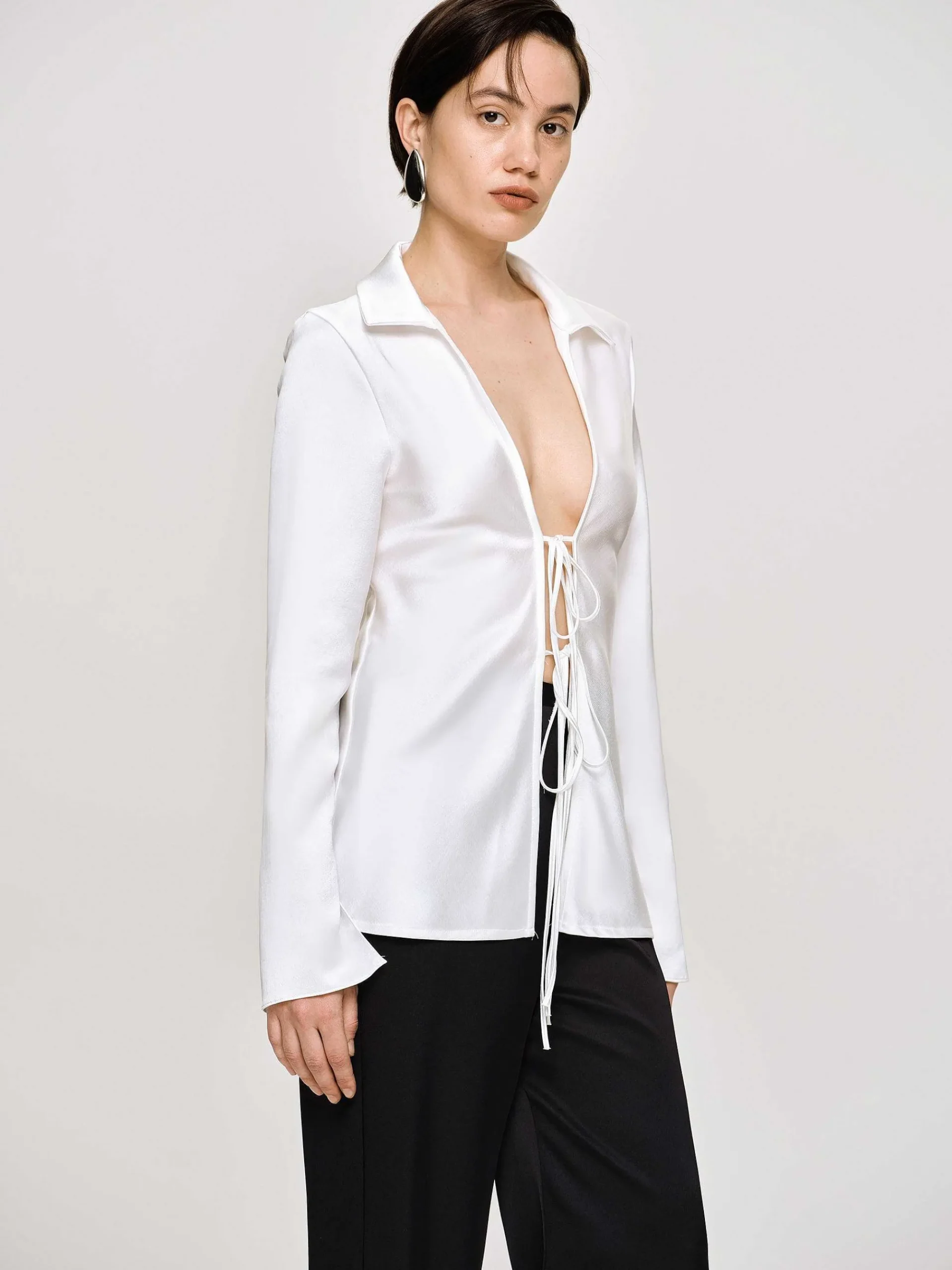 Source Unknown Hauts-Chemisier En Satin Reyna, Perle