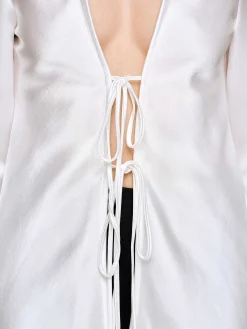Source Unknown Hauts-Chemisier En Satin Reyna, Perle
