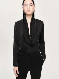 Source Unknown Vêtements-Chemisier Leiva A Dos Benitier, Noir