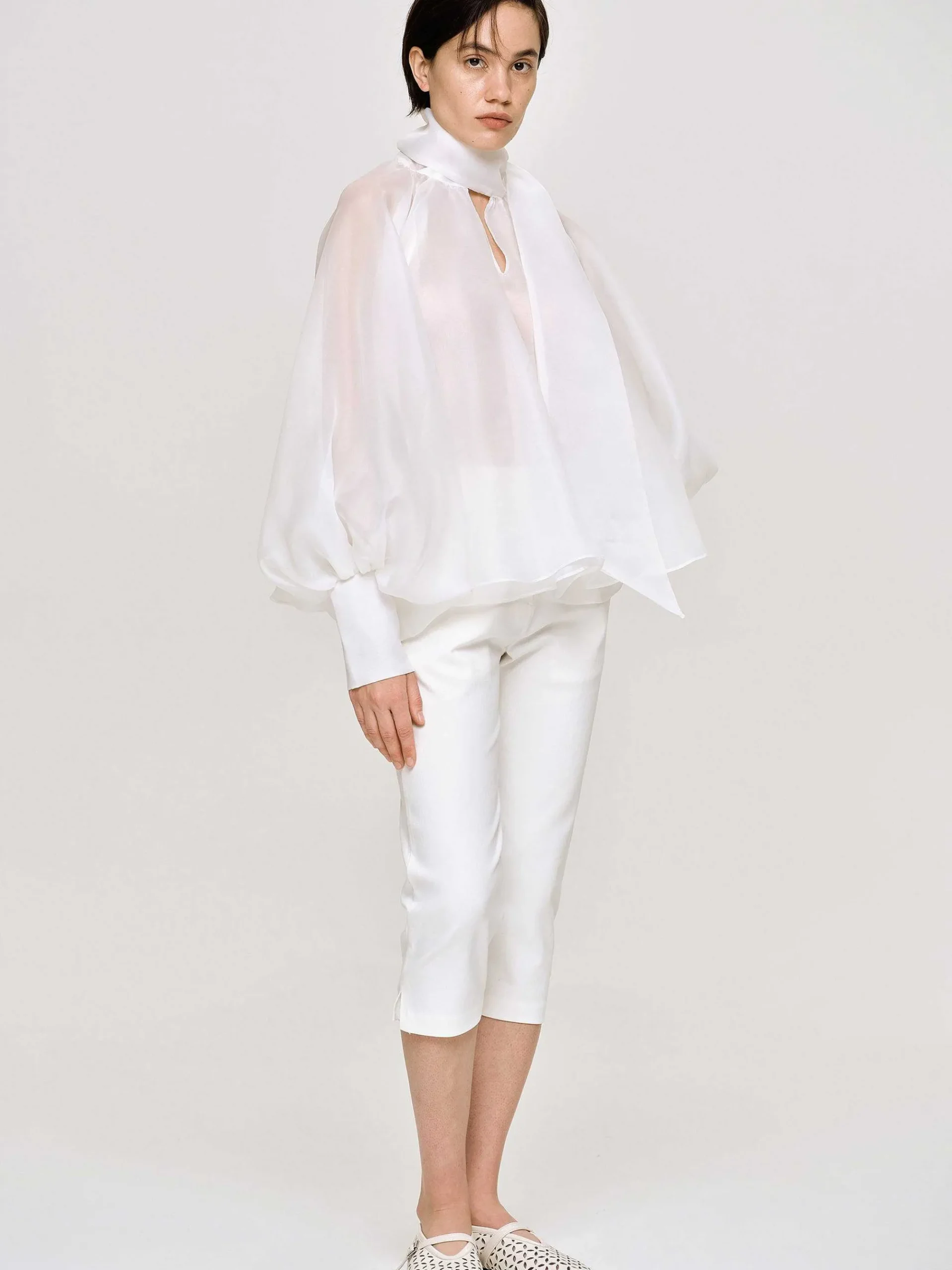 Source Unknown Accessoires-Chemisier Transparent Ballon, Blanc