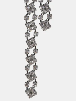 Source Unknown Accessoires-Collier Goutte En Strass, Argent