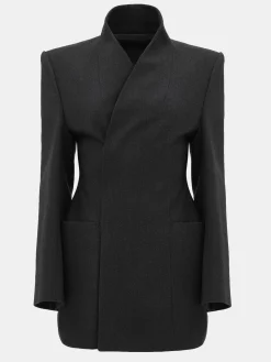 Source Unknown Vêtements D'Exterieur-Corrin Wrap Blazer, Charbon