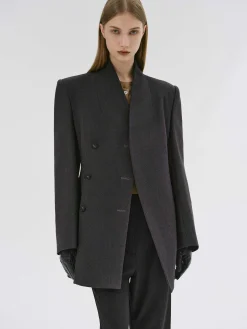 Source Unknown Vêtements D'Exterieur-Corrin Wrap Blazer, Charbon