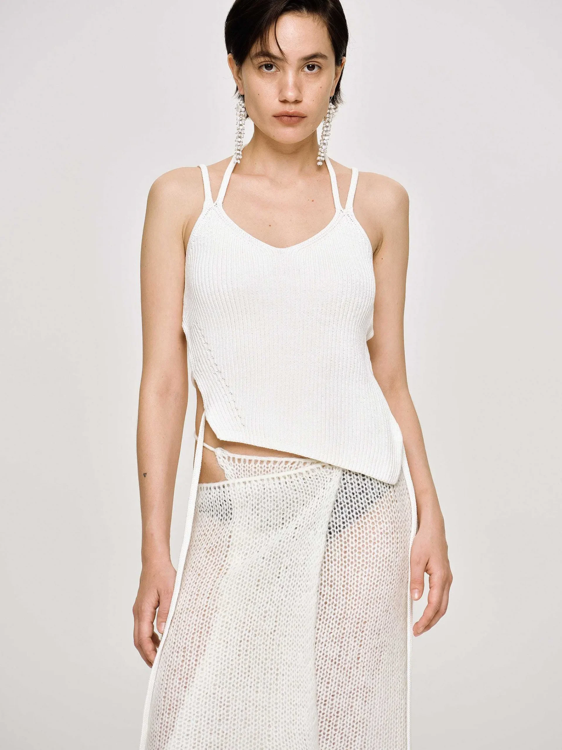 Source Unknown Vêtements-Debardeur Asymetrique En Tricot, Blanc