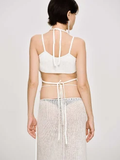 Source Unknown Vêtements-Debardeur Asymetrique En Tricot, Blanc