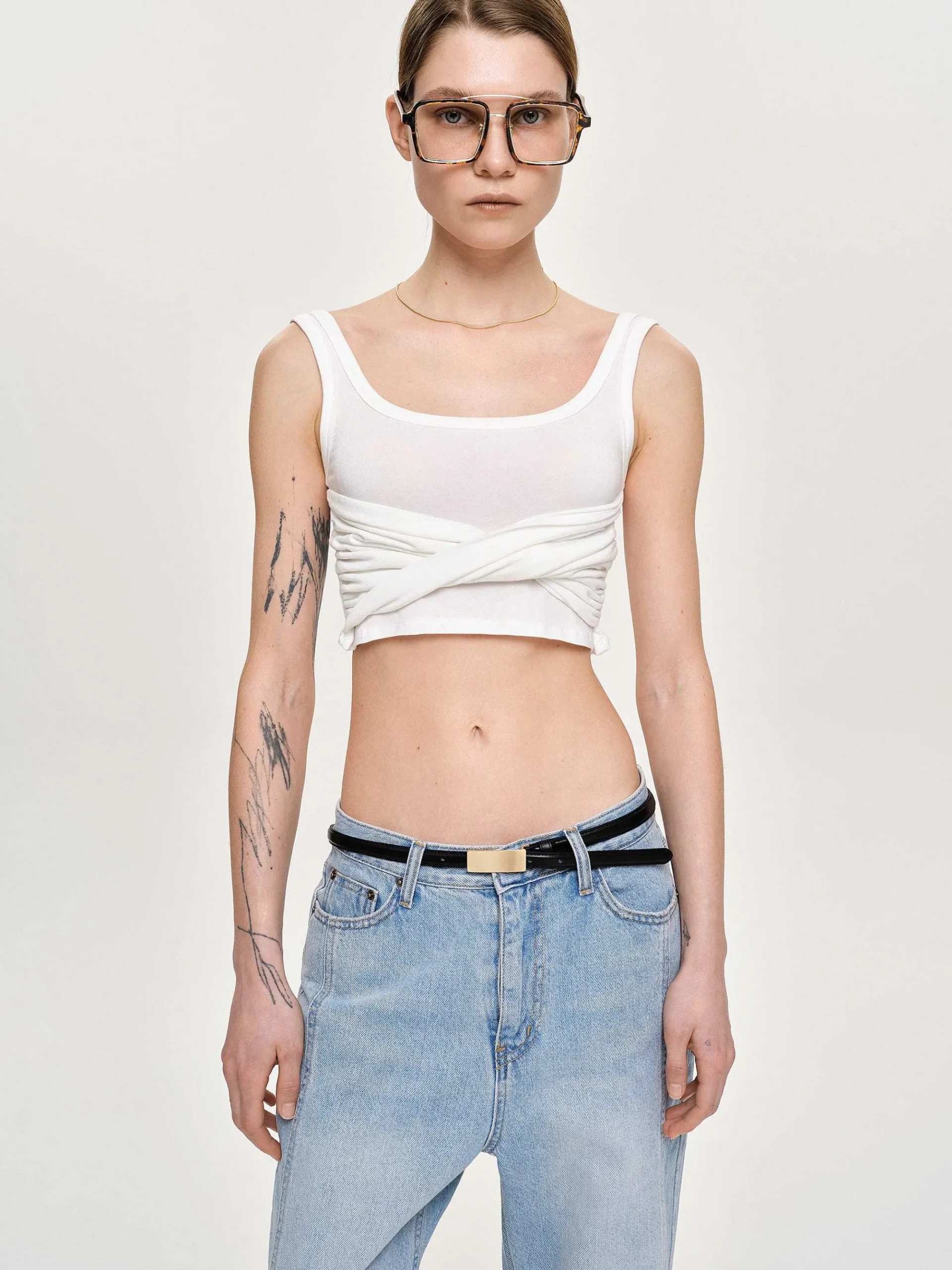 Source Unknown Vêtements-Debardeur Twist, Blanc