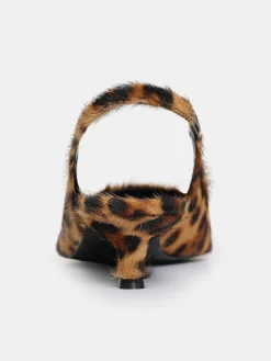 Source Unknown Chaussures Et Sacs-Escarpins A Bride Arriere En Poils De Vache Nalita, Marron Leo