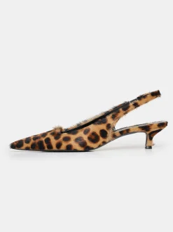 Source Unknown Chaussures Et Sacs-Escarpins A Bride Arriere En Poils De Vache Nalita, Marron Leo