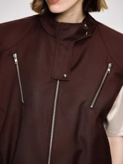 Source Unknown Accessoires-Gilet Zippe Polyvalent, Cerise Noire