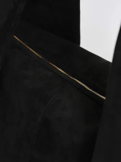 Source Unknown Vêtements-Grand Sac Fortune Cookie, Suede Noir