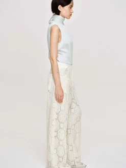Source Unknown Accessoires-Haut A Col Foulard, Bleu Blizzard