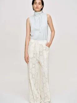 Source Unknown Accessoires-Haut A Col Foulard, Bleu Blizzard
