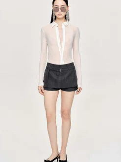 Source Unknown Hauts-Haut A Col Semi-Transparent Pietro, Blanc
