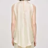 Source Unknown Accessoires-Haut Drape A Volants, Champagne