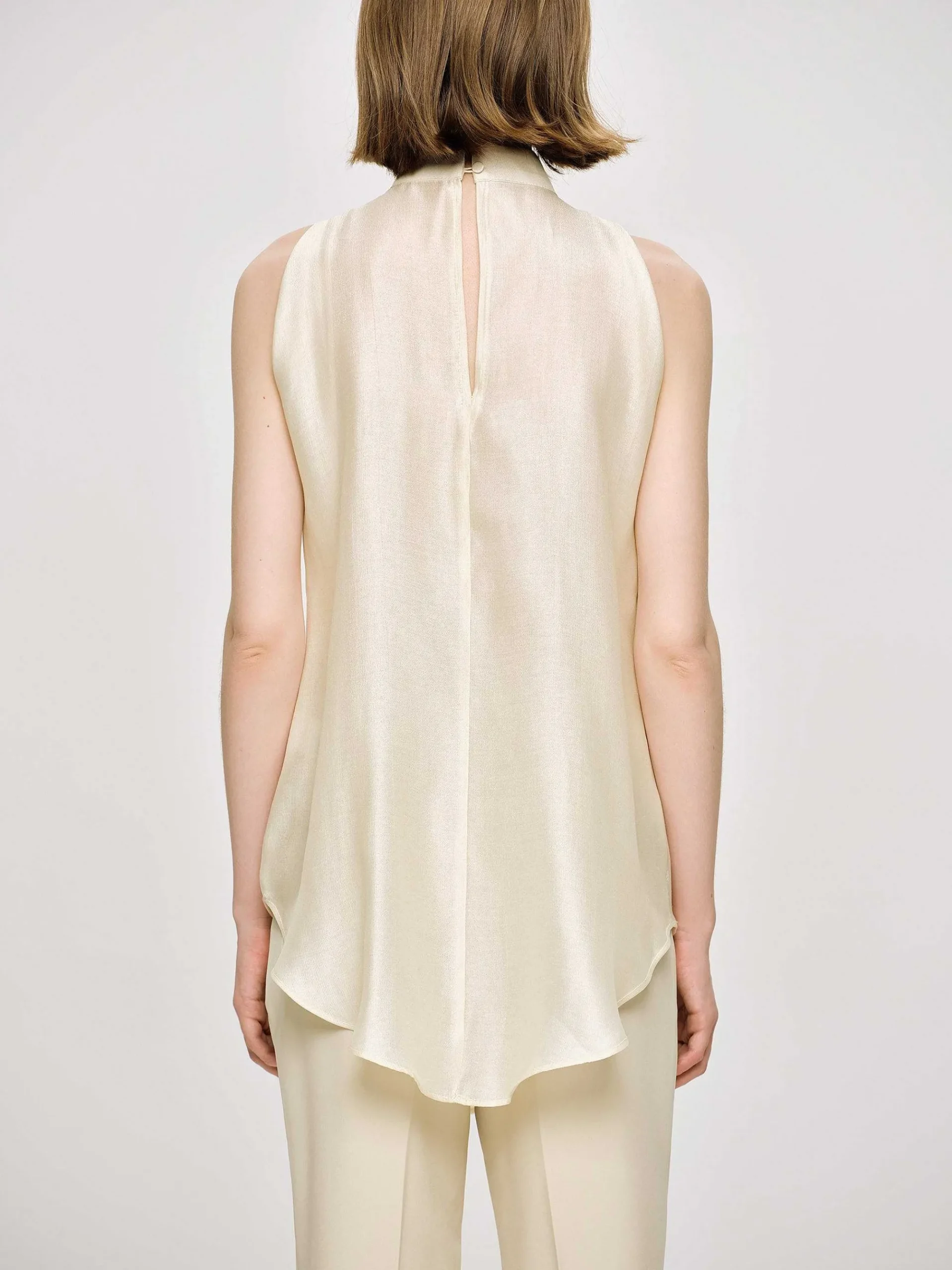 Source Unknown Accessoires-Haut Drape A Volants, Champagne