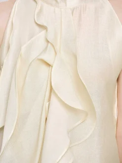 Source Unknown Accessoires-Haut Drape A Volants, Champagne
