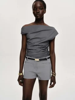 Source Unknown Vêtements-Haut Drape Asymetrique, Anthracite