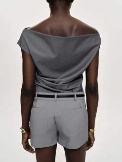 Source Unknown Vêtements-Haut Drape Asymetrique, Anthracite