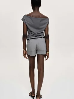 Source Unknown Vêtements-Haut Drape Asymetrique, Anthracite