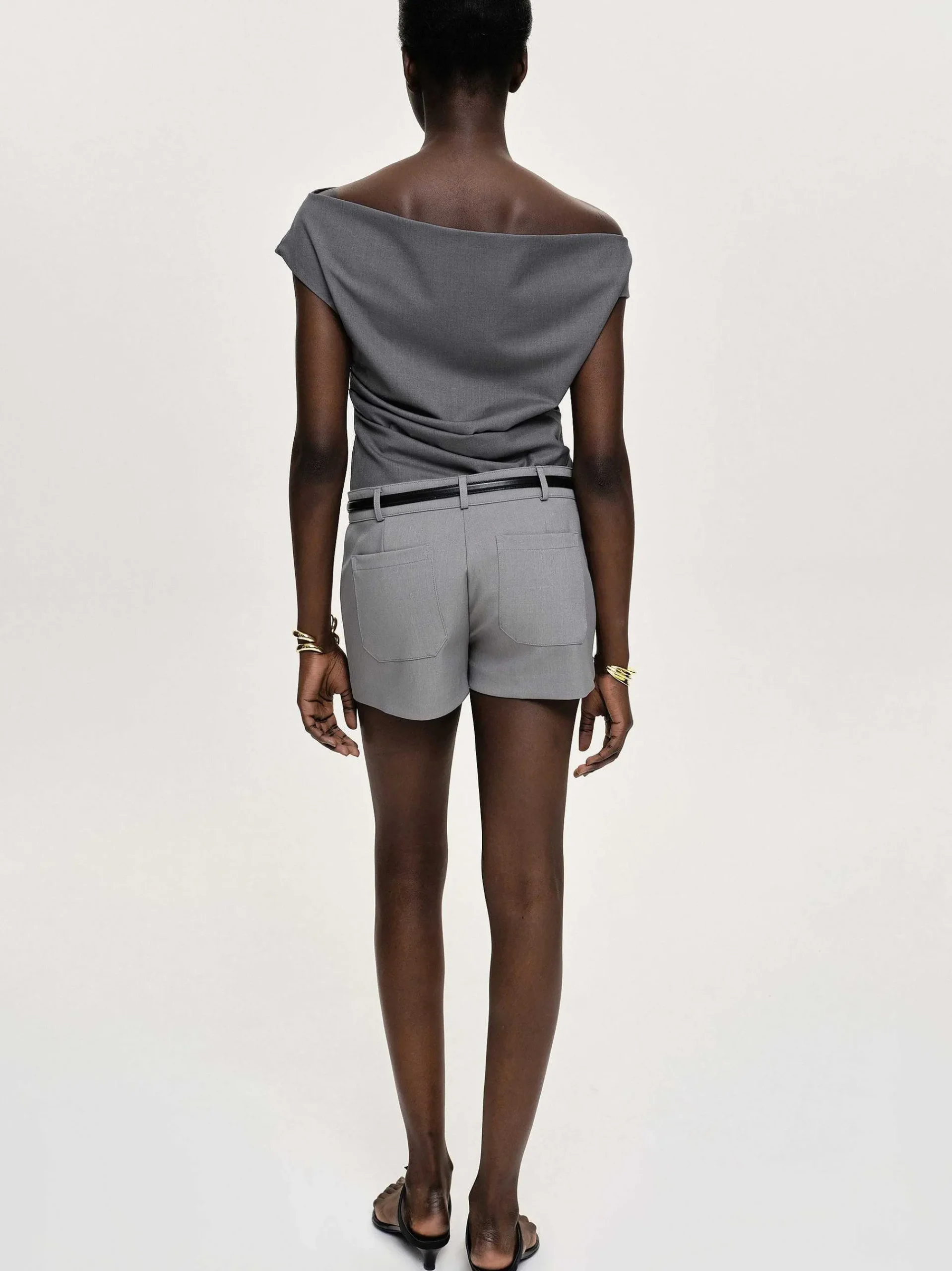 Source Unknown Vêtements-Haut Drape Asymetrique, Anthracite