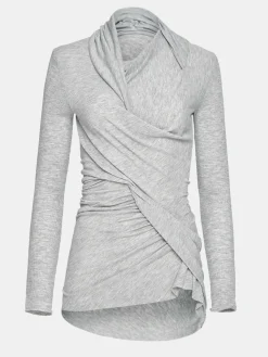 Source Unknown Vêtements-Haut Drape Asymetrique Folgore, Gris