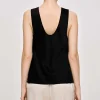Source Unknown Accessoires-Haut En Satin Sans Manches, Noir