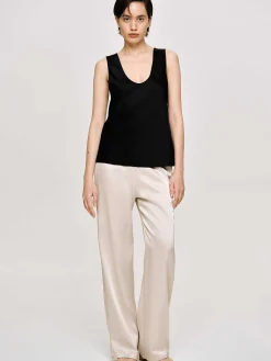Source Unknown Accessoires-Haut En Satin Sans Manches, Noir