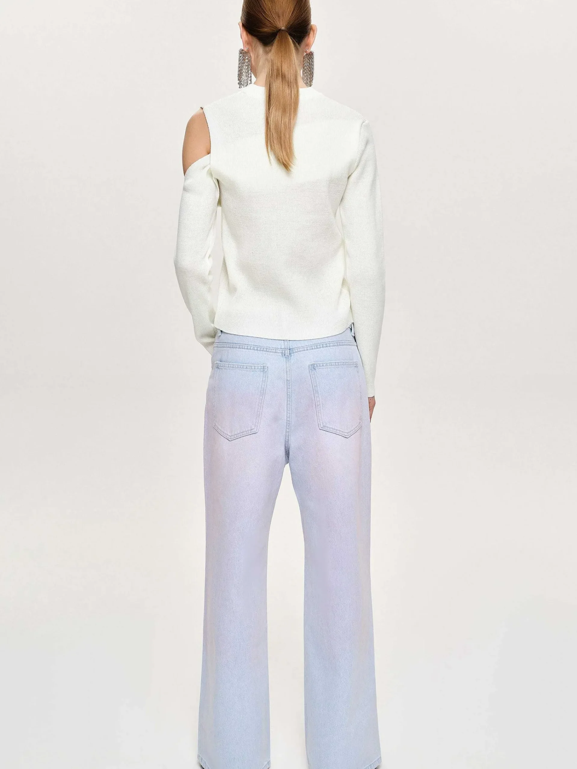 Source Unknown Vêtements-Jean A Jambe Large Peint, Delave Rose