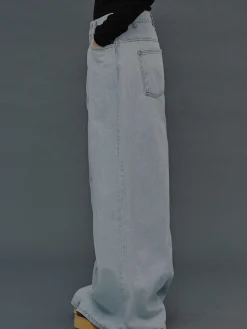 Source Unknown Vêtements-Jean Coupe Oversize, Delavage Bleu Clair