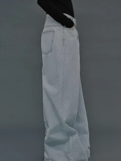 Source Unknown Vêtements-Jean Coupe Oversize, Delavage Bleu Clair