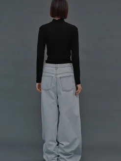 Source Unknown Vêtements-Jean Coupe Oversize, Delavage Bleu Clair
