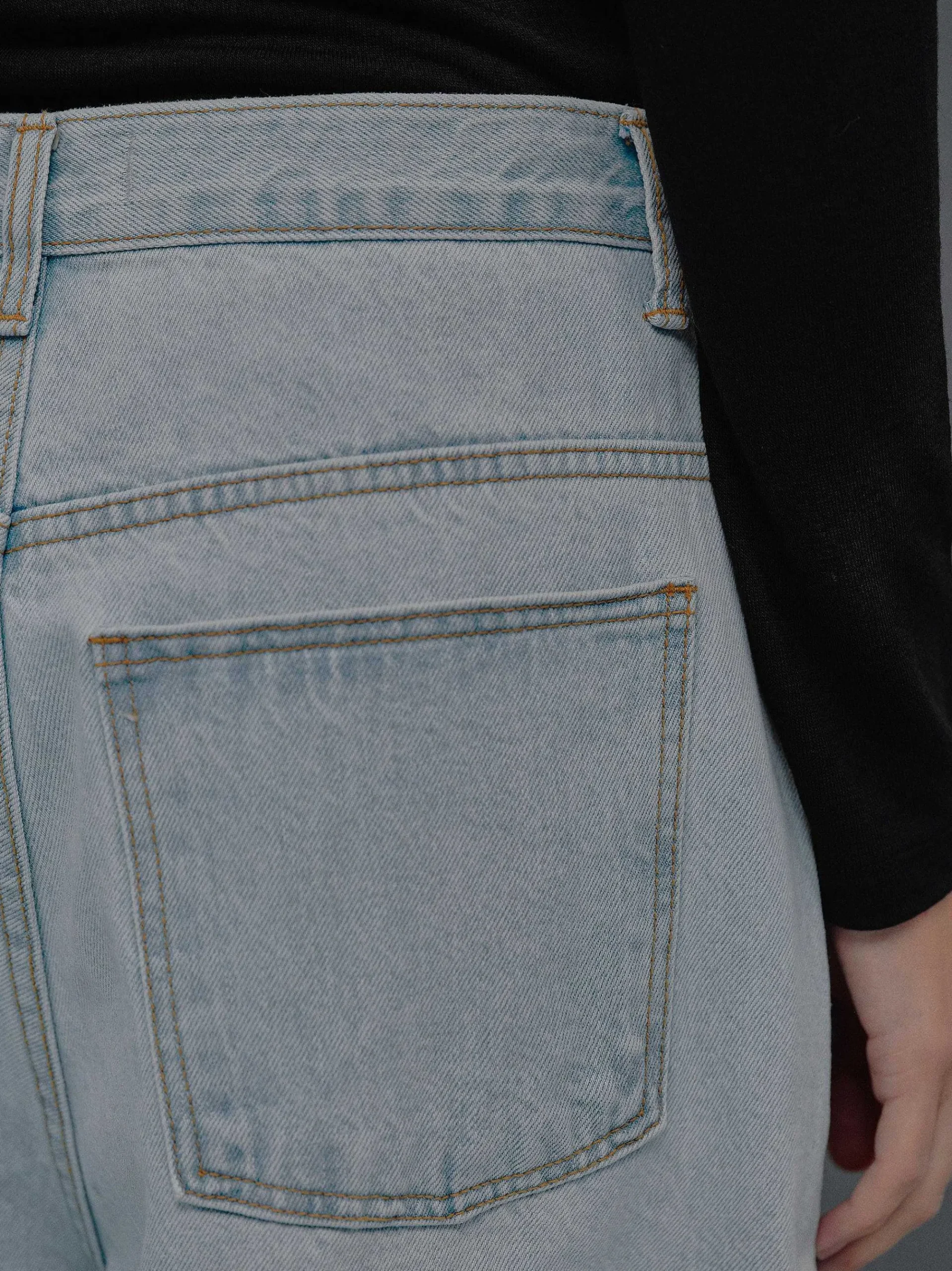 Source Unknown Vêtements-Jean Coupe Oversize, Delavage Bleu Clair