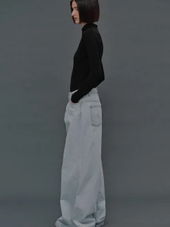 Source Unknown Jean-Jean Coupe Oversize, Delavage Bleu Clair