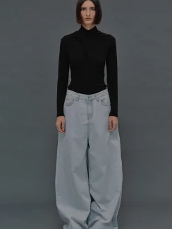 Source Unknown Jean-Jean Coupe Oversize, Delavage Bleu Clair