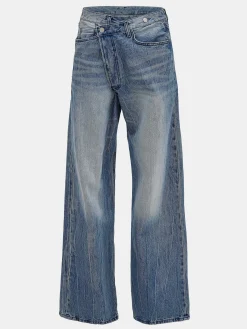 Source Unknown Vêtements-Jean Croise Destructure, Bleu Moyen