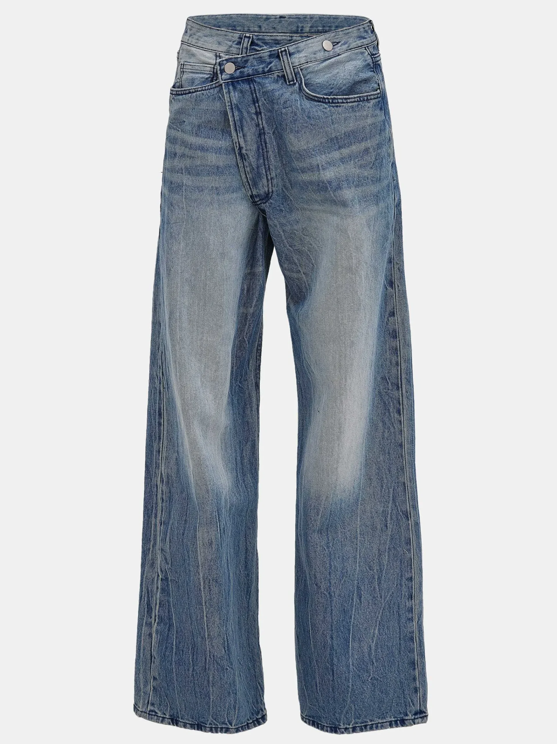 Source Unknown Vêtements-Jean Croise Destructure, Bleu Moyen