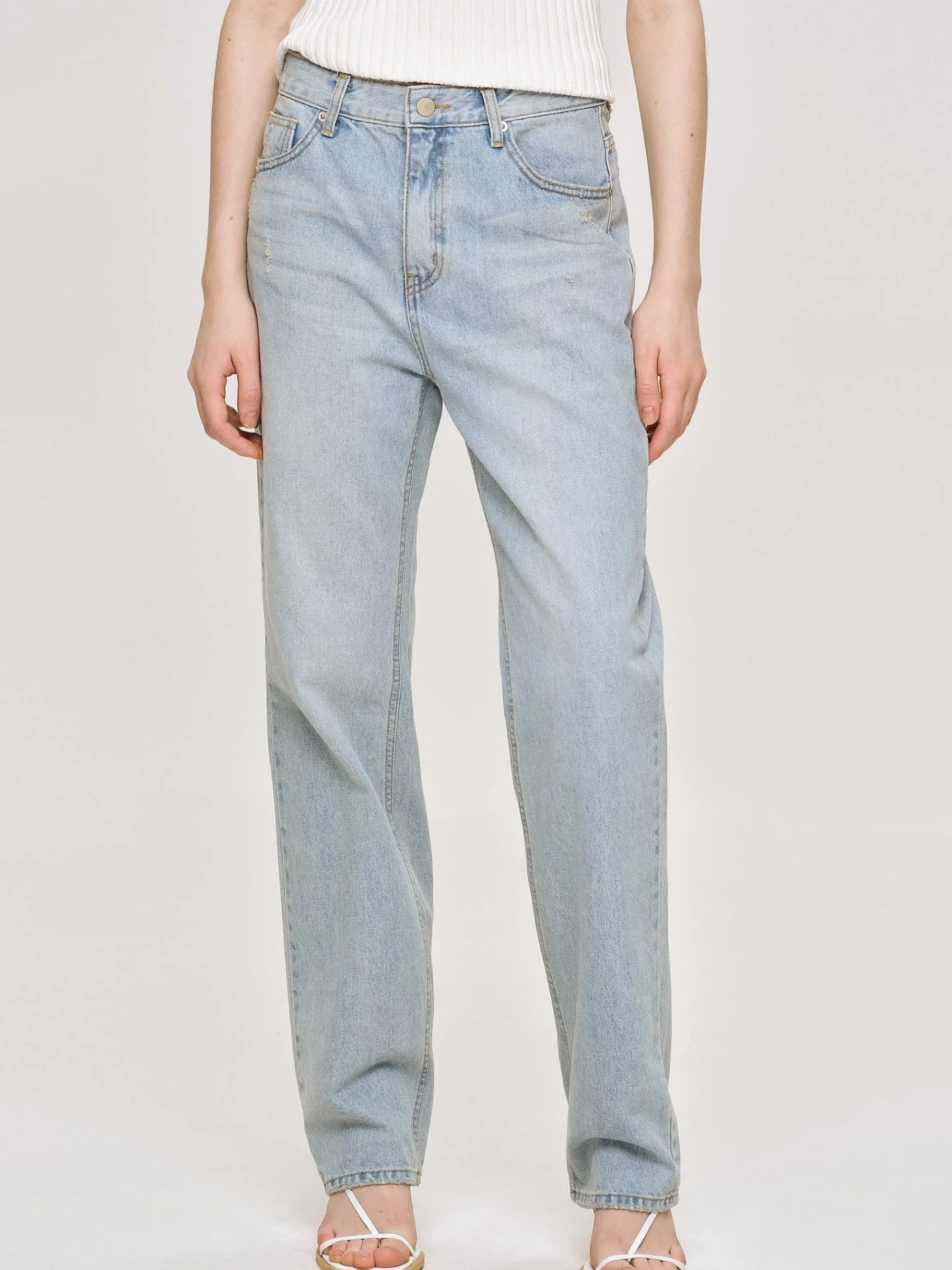 Source Unknown Jean-Jean Droit Effet Vieilli, Bleu Clair Vintage