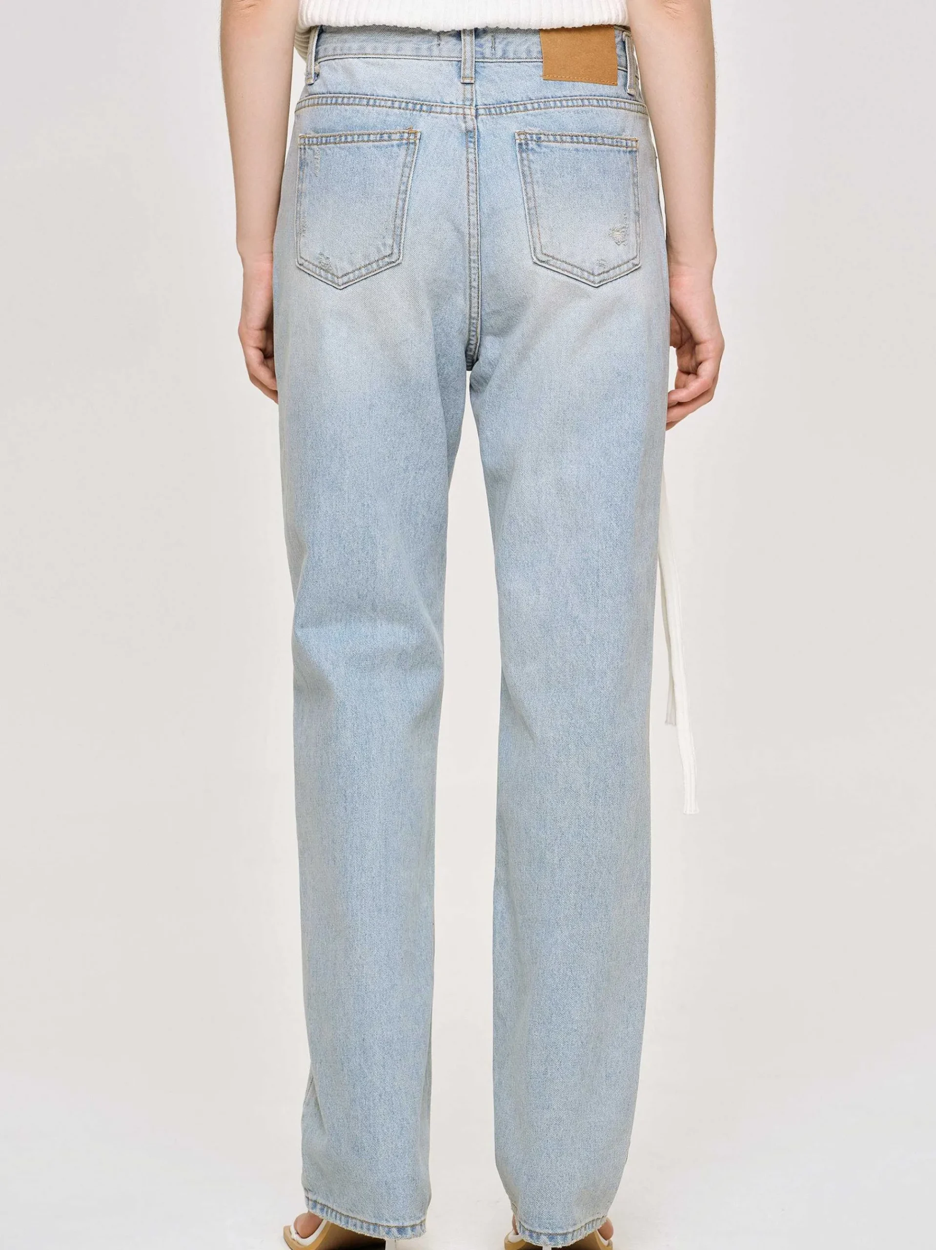 Source Unknown Jean-Jean Droit Effet Vieilli, Bleu Clair Vintage