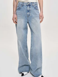 Source Unknown Jean-Jean Long A Jambe Droite, Bleu Vintage Clair