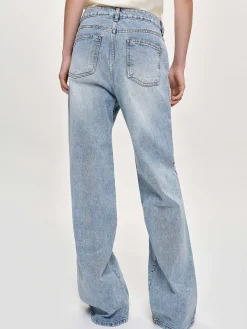 Source Unknown Jean-Jean Long A Jambe Droite, Bleu Vintage Clair