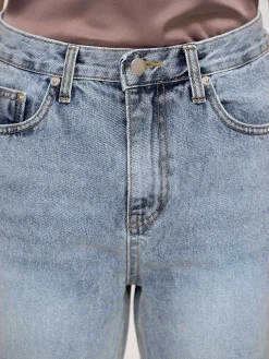 Source Unknown Vêtements-Jean Long Taille Haute, Bleu Cendre
