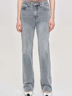 Source Unknown Vêtements-Jean Long Taille Haute, Bleu Cendre