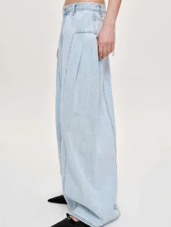 Source Unknown Vêtements-Jean Oversize Double Face, Bleu Clair
