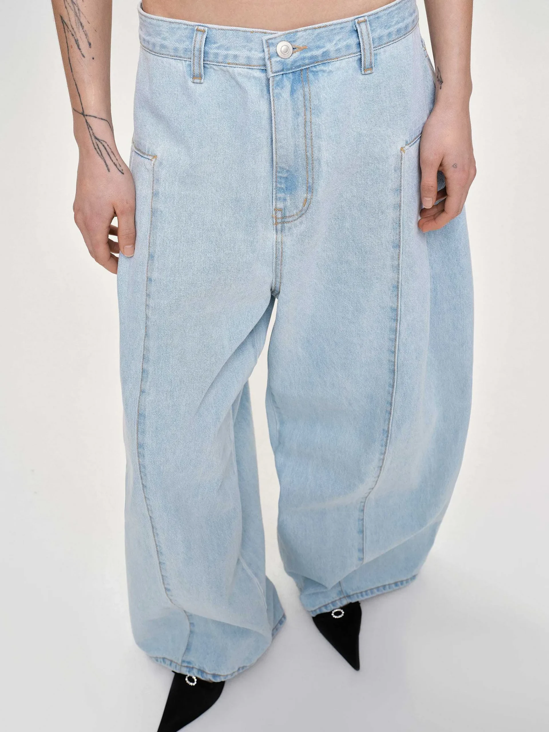 Source Unknown Jean-Jean Oversize Double Face, Bleu Clair