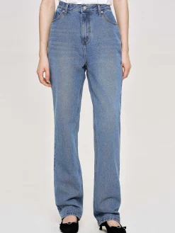 Source Unknown Vêtements-Jean Slim Pleine Longueur, Bleu Moyen