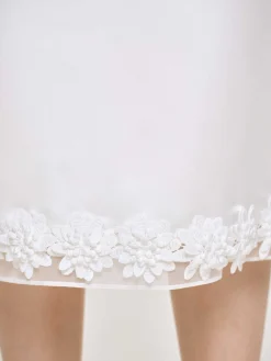 Source Unknown Vêtements-Jupe En Satin Applique, Blanc